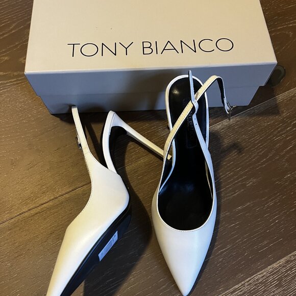 Tony Bianco white slingback pointed heels, new in box - Picture 3 of 3